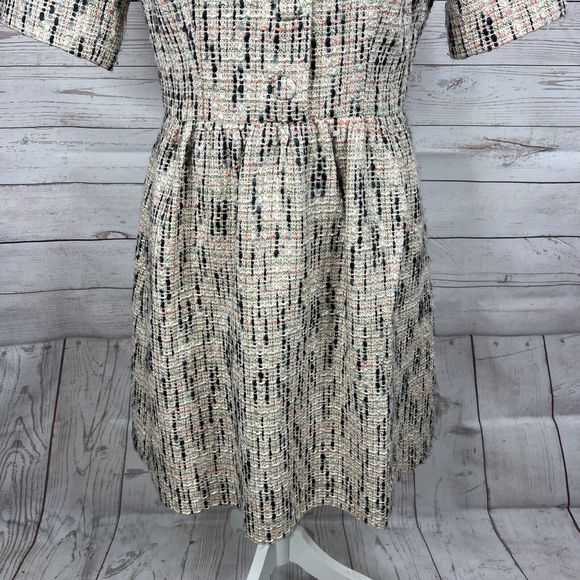 Gal Meets Glam Cream, Coral, and Black Tweed Dress - Picture 5 of 11